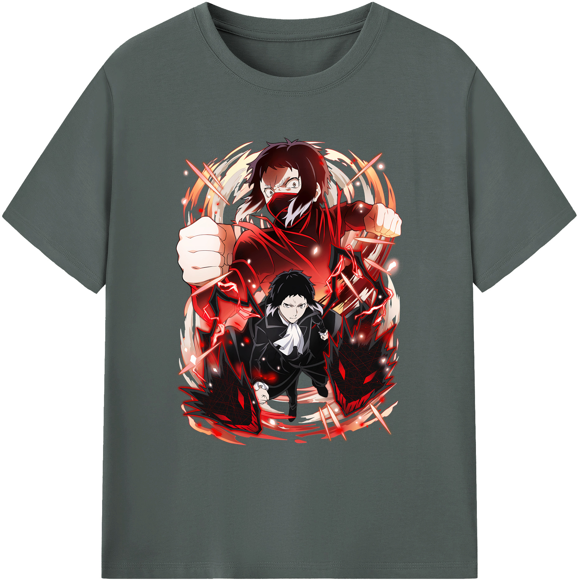 （画像用） 文豪ストレイドッグス Bungo Stray Dogs 綿100％ メンズ半袖Tシャツ｜肌触りやわらか＆通気性
